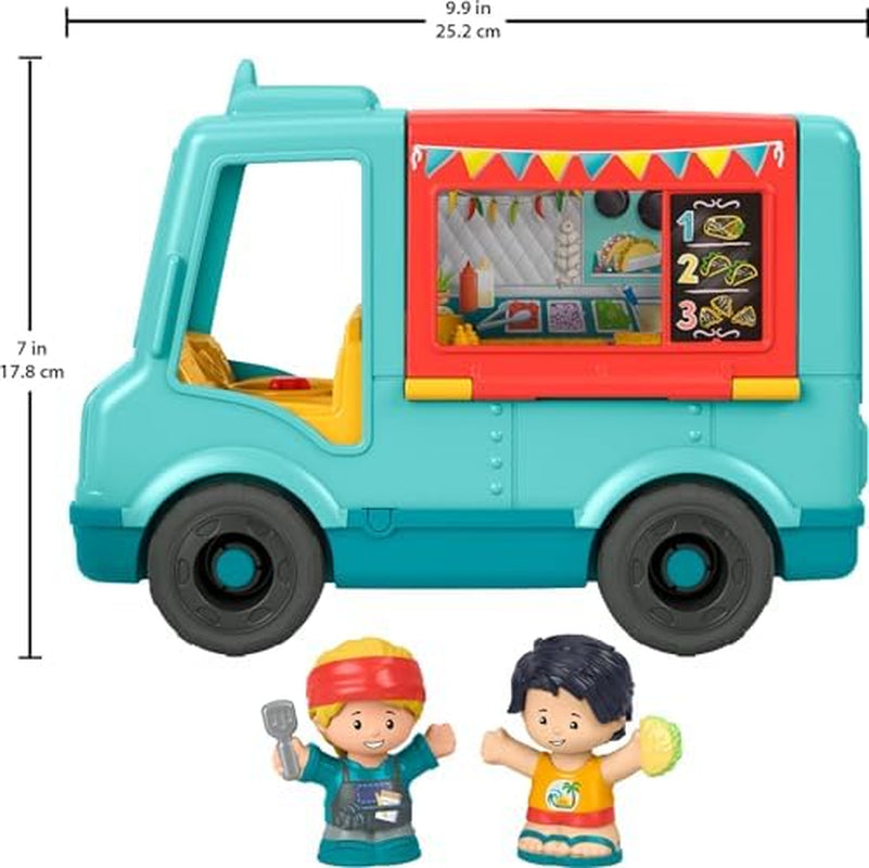 Fisher-Price Little People Musical Toddler Toy Serve It up Food Truck Vehicle with 2 Figures for Pretend Play Kids Ages 1+ Years