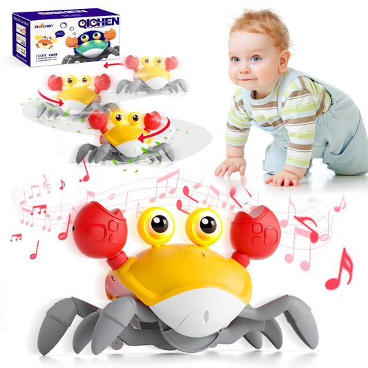 Azlafu Baby Toys 6-12 Months Toys for 1 2 3 4 5 6 7 8 9 10 11 12 Year Old Boy Girl Baby Item Crawling Crab Baby Toy Baby Essentials Tummy Time Toys Gifts for Babies Crawly Crab Toy for Infants