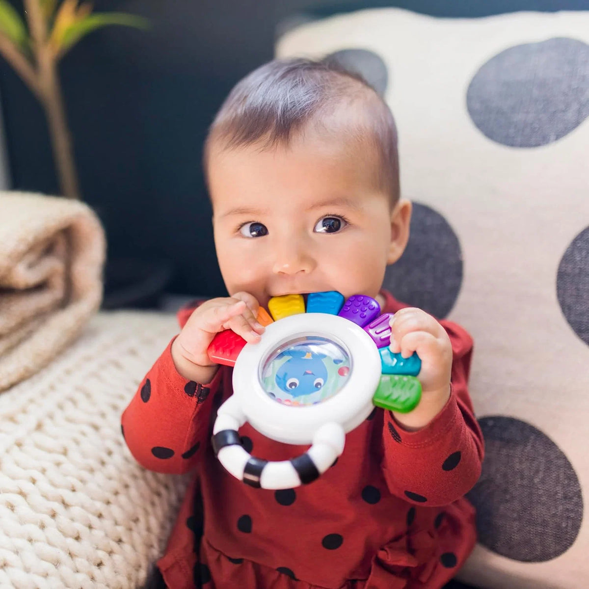 Outstanding Opus the Octopus Sensory Rattle & Teether Multi-Use Toy, BPA Free & Chillable, 3 Months & Up, Multicolored
