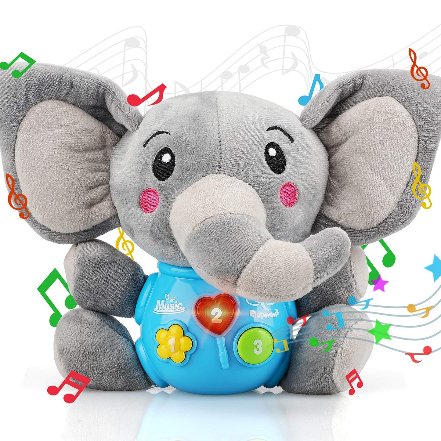 Illuminated Plush Elephant: A Musical and Educational Companion for Infants