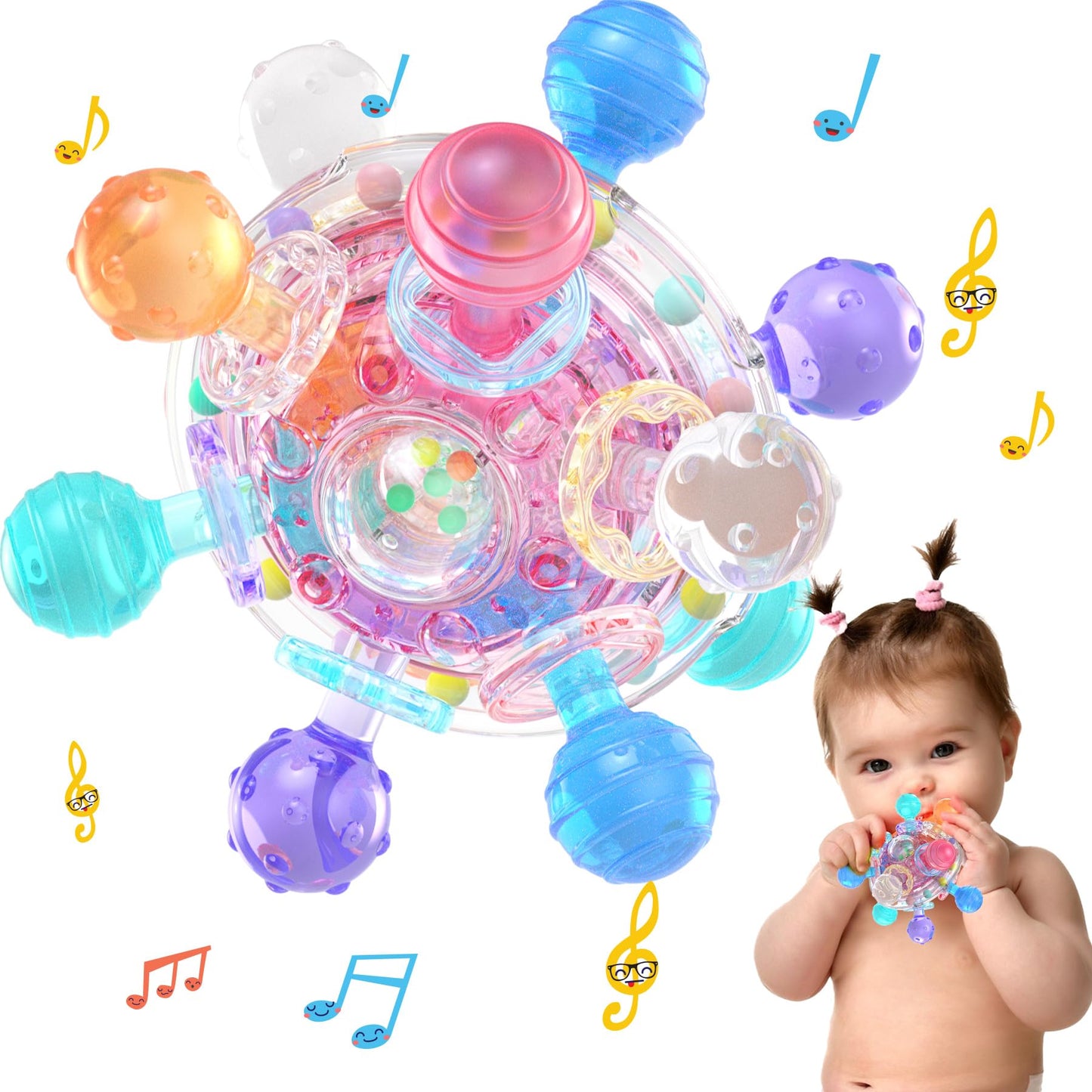 Infant Sensory Soother - Montessori Teething & Rattle Toy