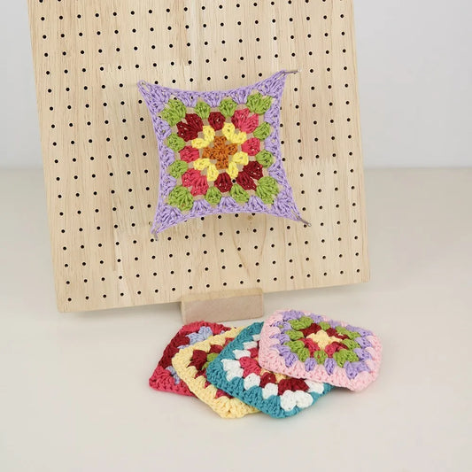 Crochet Board with 20 Pins, Upgrade Large Handcrafted Granny Square Blocking Mat for Knitting & Crochet Projects