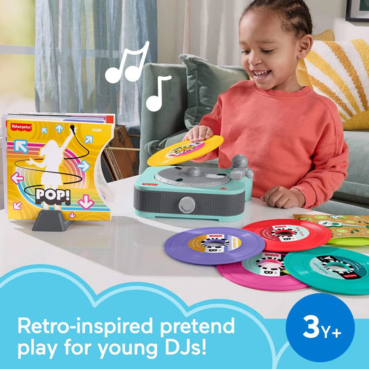 Musical Toy Deluxe Rockin’ Record Player Pretend Turntable with 6 Albums for Preschool Play plus Bonus Exclusive Holiday Album Kids Ages 3+ Years