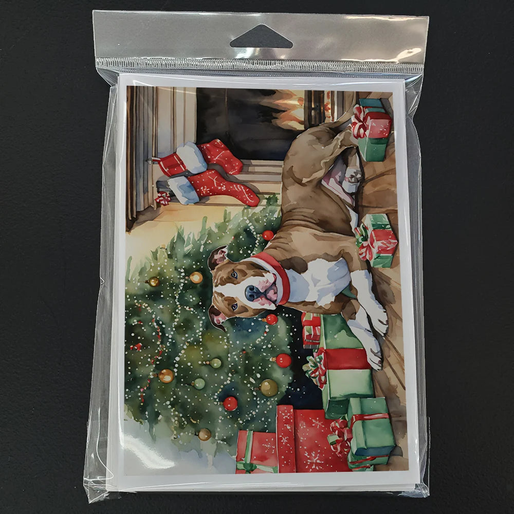 Pit Bull Terrier Christmas Greeting Cards Pack of 8