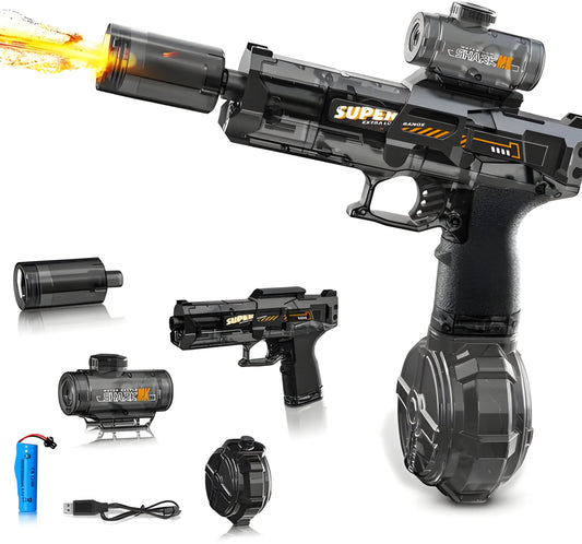 USB Rechargeable Electric Water Gun with LED Lights for Outdoor Water Play