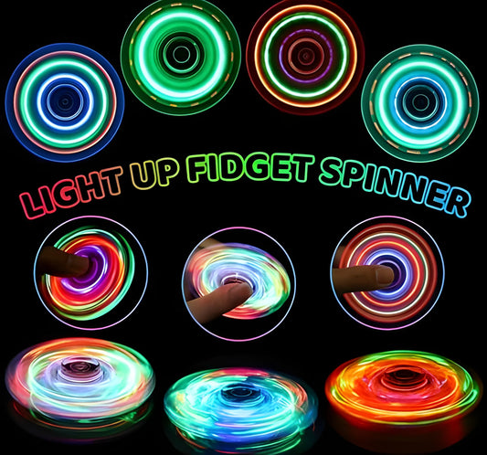 Light Up Fidget Spinner 2 Pack for Kids and Teens Sensory Play