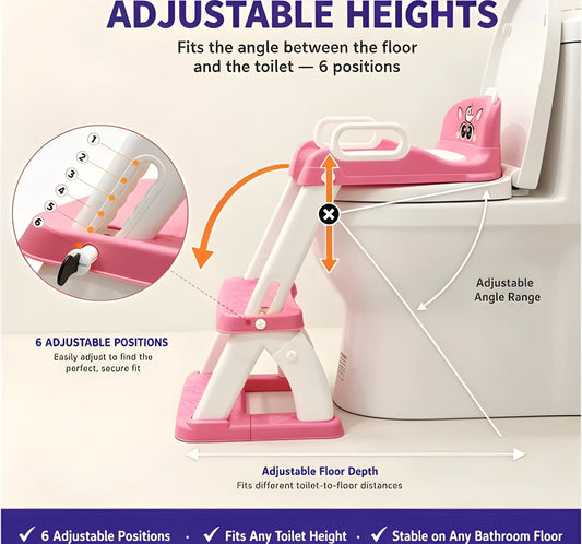 2 in 1 Toddler Potty Training Seat with Ladder, Step Stool and Reward Kit