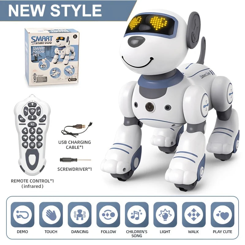 Robot Dog Toy for Kids 3-12: Remote Control Interactive Robot Puppy with Touch & Follow, Programmable Tricks, Dancing & Walking, Birthday Gift for Smart Boys & Girls