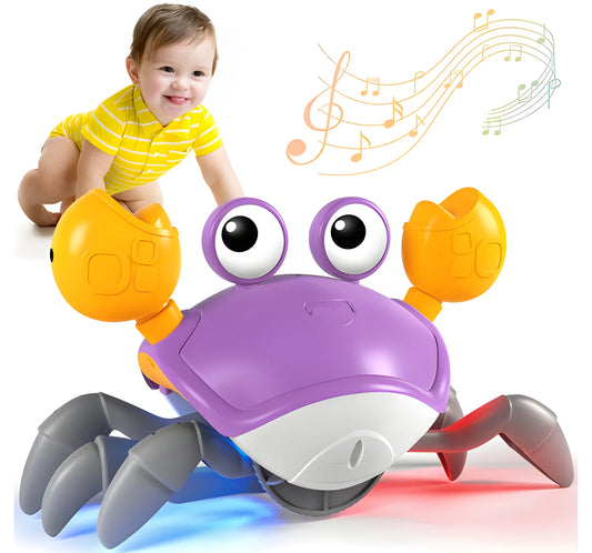 Walking Musical Crab Toy with Obstacle Avoidance, Lights & Dancing Motion