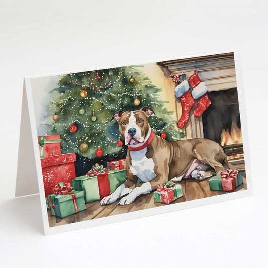 Pit Bull Terrier Christmas Greeting Cards Pack of 8