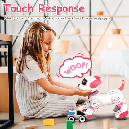 Robot Dog Toy for Kids 3-12: Remote Control Interactive Robot Puppy with Touch & Follow, Programmable Tricks, Dancing & Walking, Birthday Gift for Smart Boys & Girls