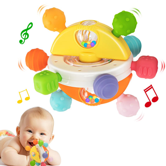 Baby Sensory Teething Toys Montessori Baby Toys Teether Silicone Teethers for Babies Chew Toy for Babies 0-12 Months Gifts for Newborn Infant Boys Girls 0-6 6-12 12-18 Months