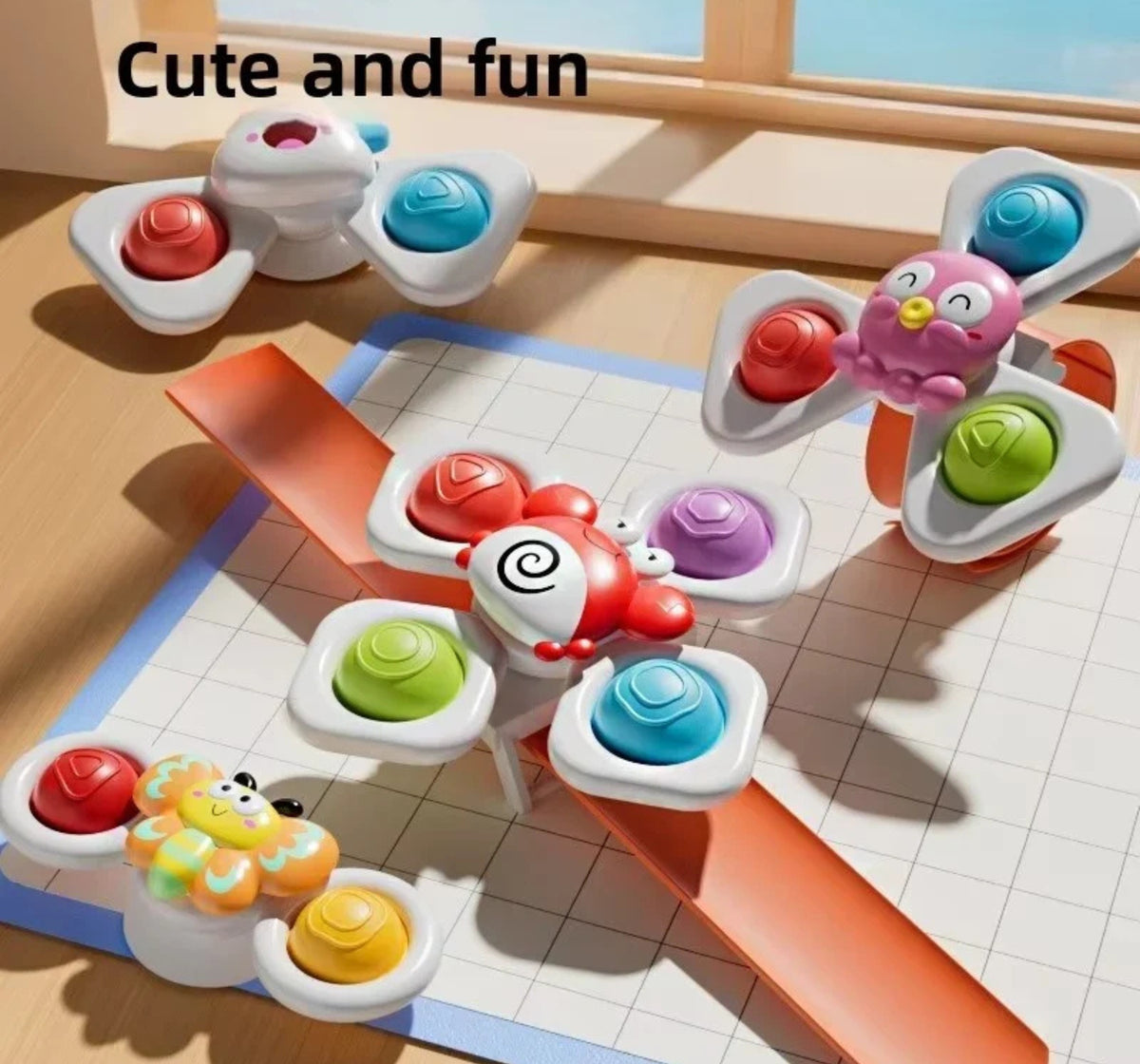 3 Pack Animal Suction Cup Spinner Toys for Babies and Toddlers Sensory Play
