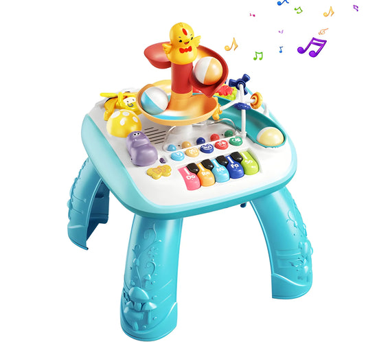 7-in-1 Baby Activity Center with Ball Slide, Piano, Gears, Animal Sounds & Rolling Beads
