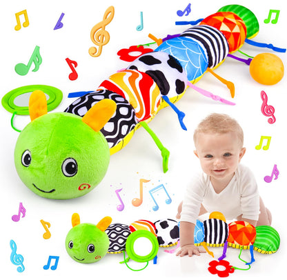 Vpkefla Caterpillar Tummy Time Toy with Crinkle & Rattles - product image 2