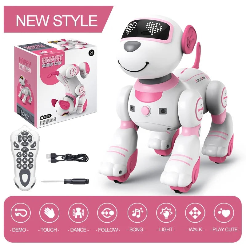 Robot Dog Toy for Kids 3-12: Remote Control Interactive Robot Puppy with Touch & Follow, Programmable Tricks, Dancing & Walking, Birthday Gift for Smart Boys & Girls