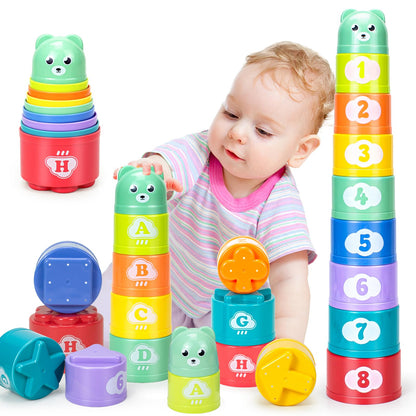 Ynanimery Stacking Cups & Soft Blocks Teething Toy Set - product image 2