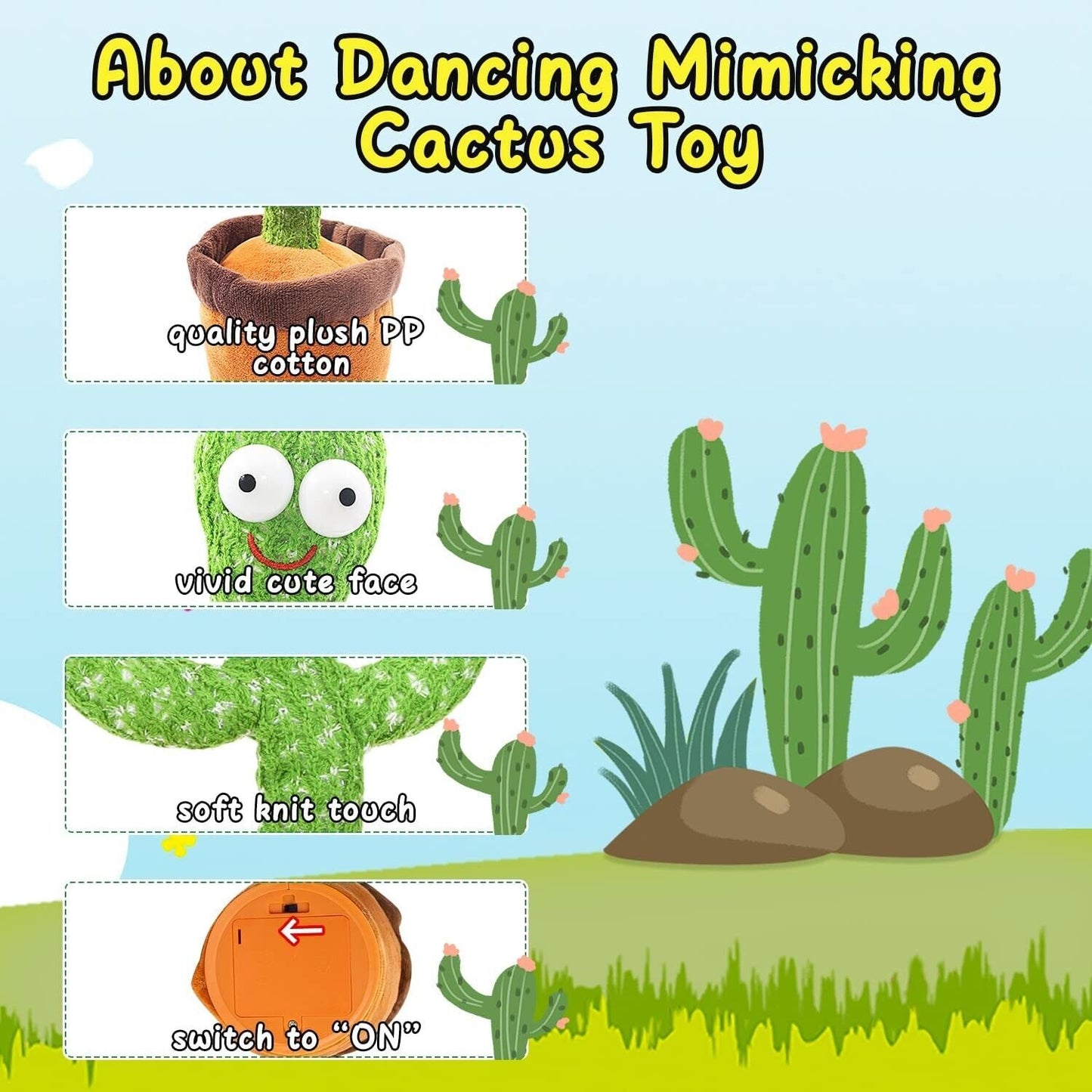Harmonious Cactus Plush Interactive Toy
