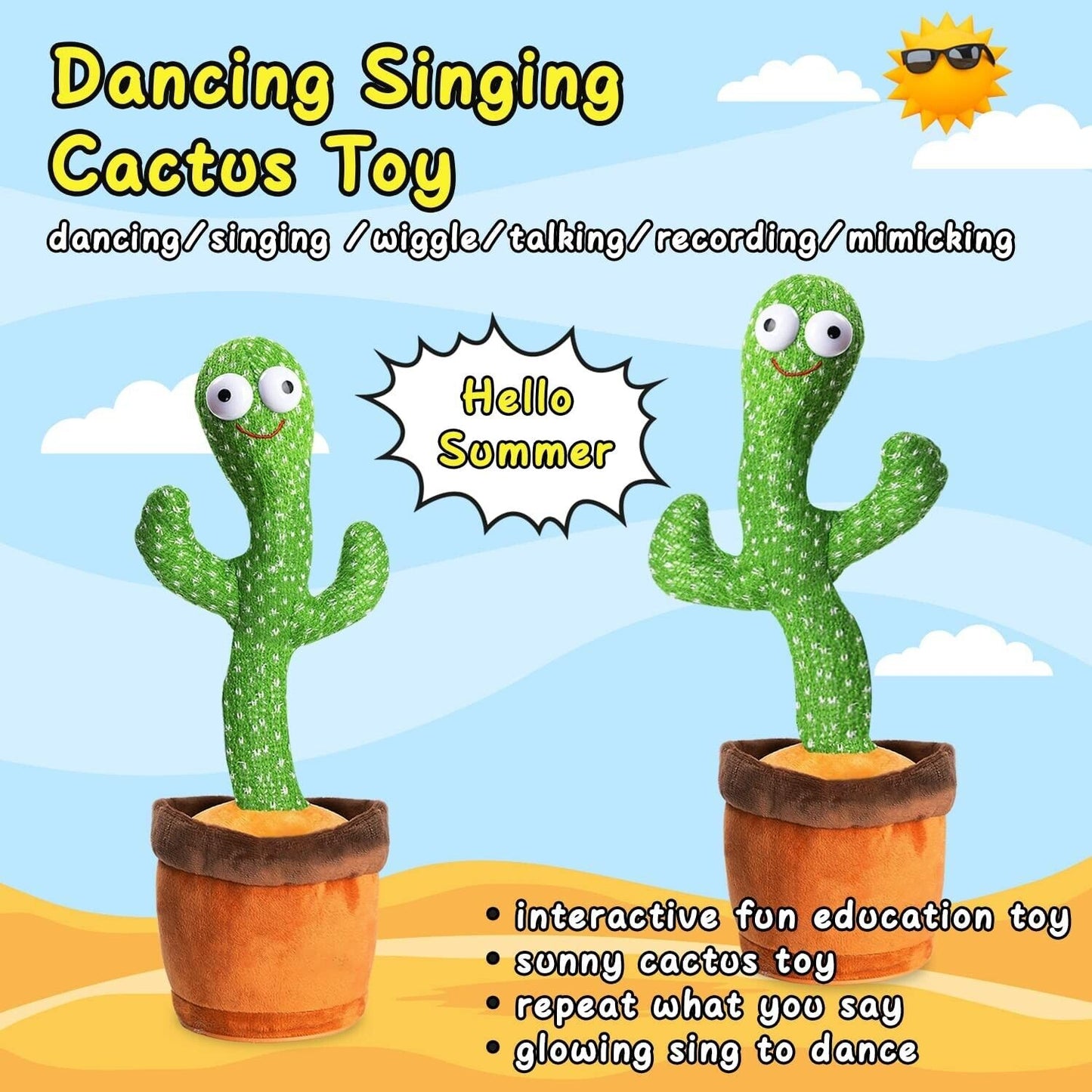 Harmonious Cactus Plush Interactive Toy