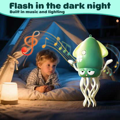 Dancing Octopus Baby Toy,Electric Crawling Octopus Tummy Time Toy,Rechargeable Magic Dancing Music Squid for Kids Ages 3 to 6,Adorable Gifts for Kids’ Birthdays,Funny Office Desk Decoration
