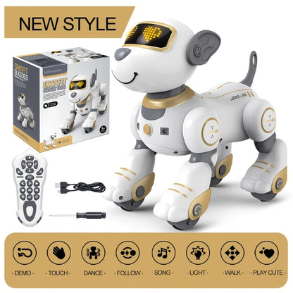 Robot Dog Toy for Kids 3-12: Remote Control Interactive Robot Puppy with Touch & Follow, Programmable Tricks, Dancing & Walking, Birthday Gift for Smart Boys & Girls