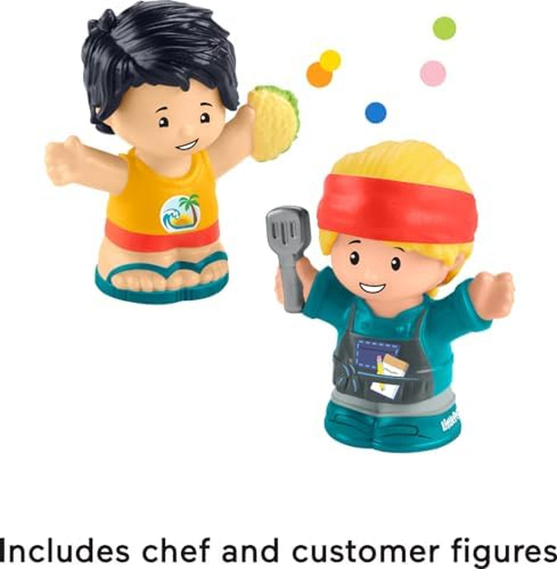 Fisher-Price Little People Musical Toddler Toy Serve It up Food Truck Vehicle with 2 Figures for Pretend Play Kids Ages 1+ Years
