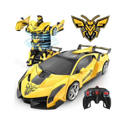 Rc Cars for Boys 4-7 8-12, 2.4Ghz Remote Control Car 1:18 Scale Transforming Robot, One-Button Deformation 360° Rotation Car Toy Gifts for Boys 3-5