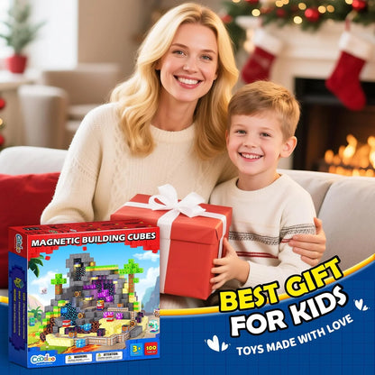 Magnetic Blocks, Build Mine Magnet World Set for Kids Ages 4-8, Magnetic Tiles Toddler Outdoor Toy STEM Construction Building Blocks Sensory Toys for Boys & Girls Ages 3+ Kids Games