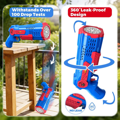 Zerhunt Bubble Gun Machine for Kids: 10,000+ Bubbles/Min Automatic Blower with LED Lights & Leak-Proof Design - Outdoor Summer Toy for Toddlers Ages 3+ - Birthday Easter Wedding Party Favors