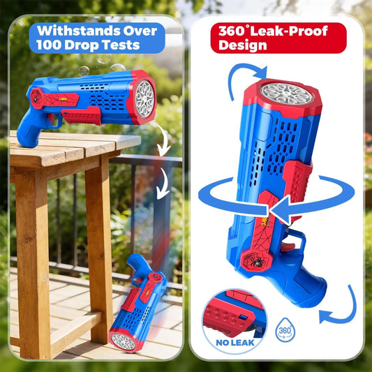 Zerhunt Bubble Gun Machine for Kids: 10,000+ Bubbles/Min Automatic Blower with LED Lights & Leak-Proof Design - Outdoor Summer Toy for Toddlers Ages 3+ - Birthday Easter Wedding Party Favors