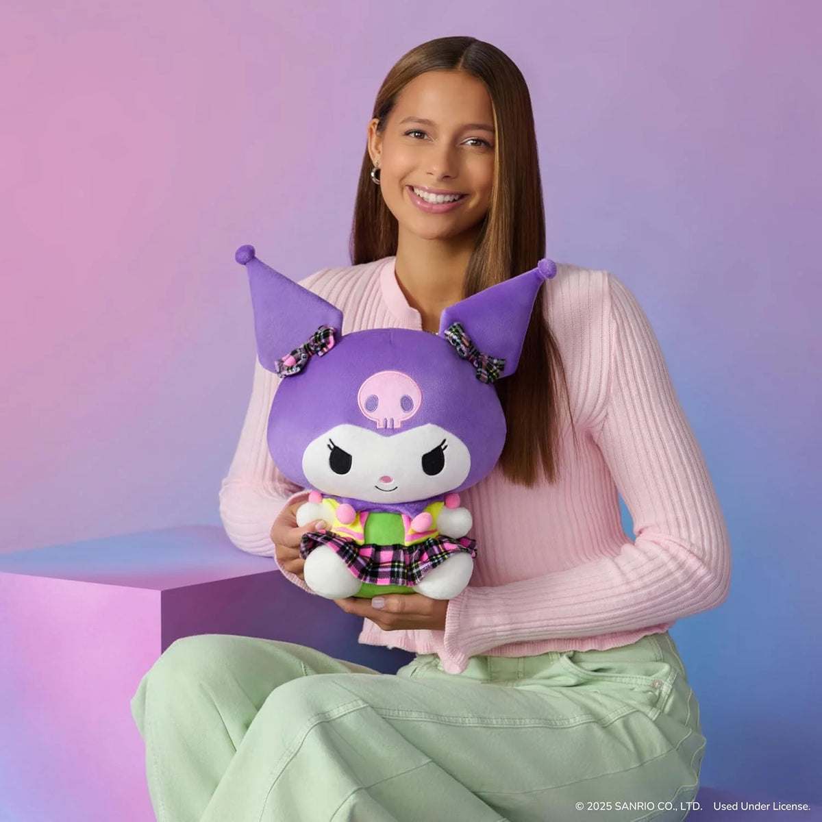 Hello Kitty and Friends, 12-Inch Kuromi Neon Plush - Officially Licensed Sanrio Product from Ages 6+