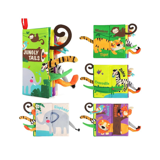 Books Toys, Touch and Feel Crinkle Cloth Book for Infant Baby 0-3-6-12-18 Months, Early Development Interactive Stroller Soft Toys, Newborn Gifts for Boys Girls