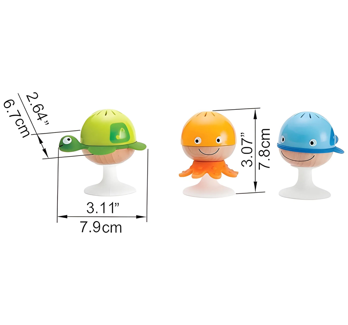 Aquatic Explorer Rattle Trio - Suction Toy for Infants