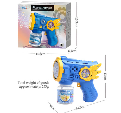 Colorful Bubble Gun Toy with Continuous Bubble Spray for Kids Ages 3+