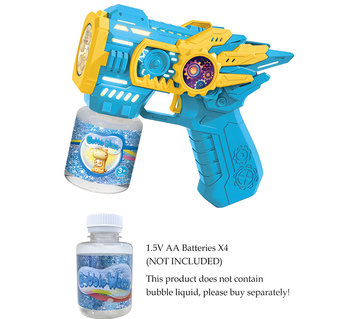 Colorful Bubble Gun Toy with Continuous Bubble Spray for Kids Ages 3+