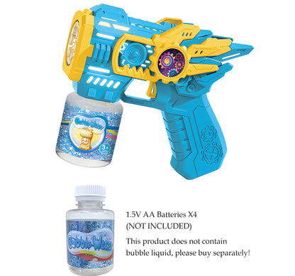 Colorful Bubble Gun Toy with Continuous Bubble Spray for Kids Ages 3+
