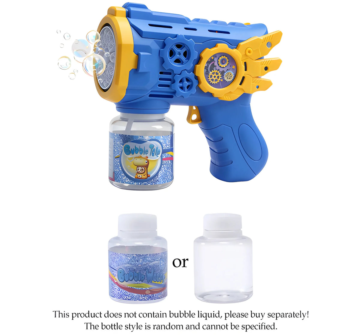 Colorful Bubble Gun Toy with Continuous Bubble Spray for Kids Ages 3+