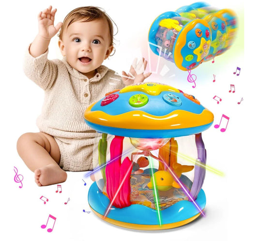 CWYQ Light-Up Rotating Musical Mushroom Toy