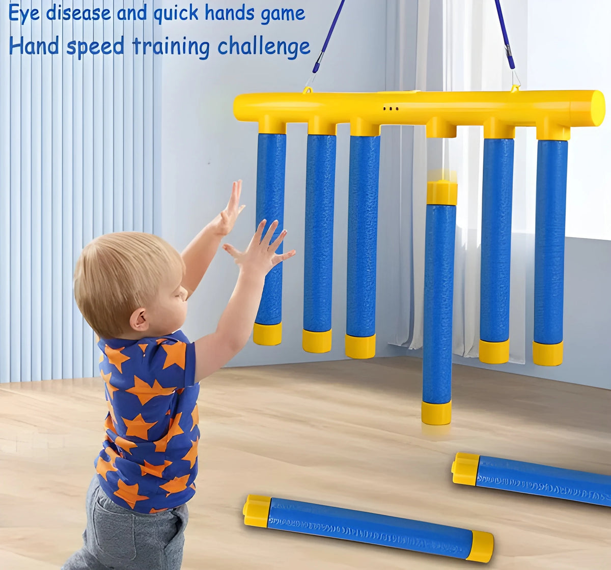 Falling Sticks Reaction Game for Kids with Catching Challenge and Coordination Skills