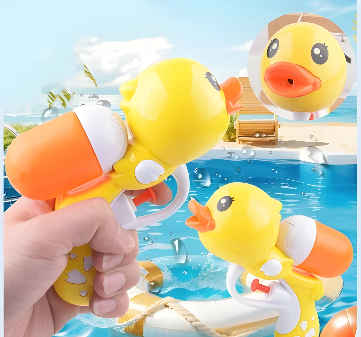 Cute Duck Water Blaster Toy for Kids Summer Outdoor Water Play