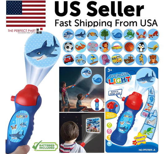 Animal Projection Flashlight Toy with 24 Patterns for Kids Bedtime and Learning