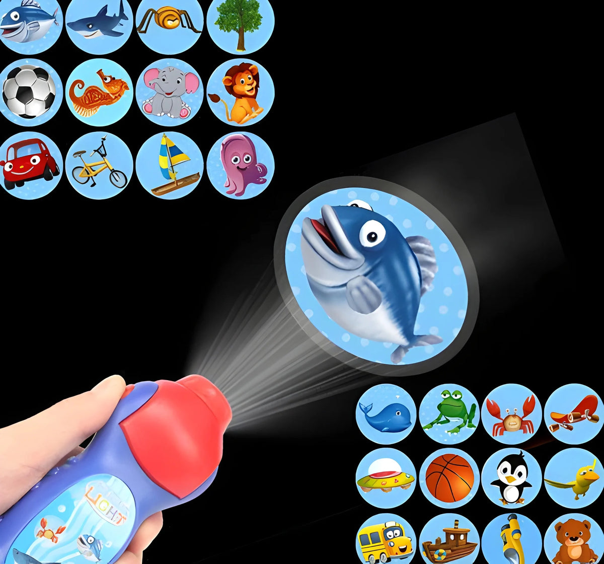 Animal Projection Flashlight Toy with 24 Patterns for Kids Bedtime and Learning
