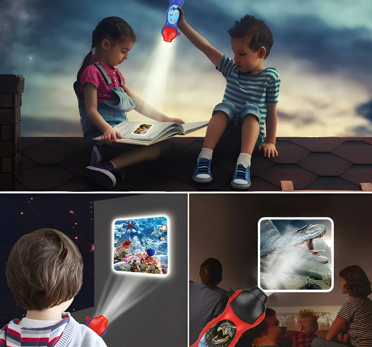 Animal Projection Flashlight Toy with 24 Patterns for Kids Bedtime and Learning