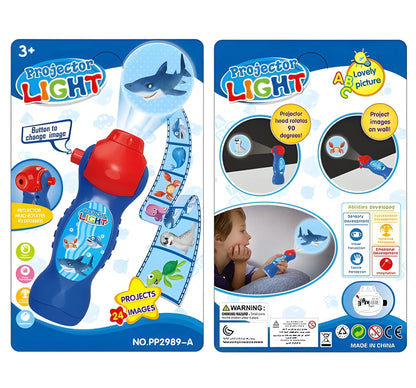Animal Projection Flashlight Toy with 24 Patterns for Kids Bedtime and Learning