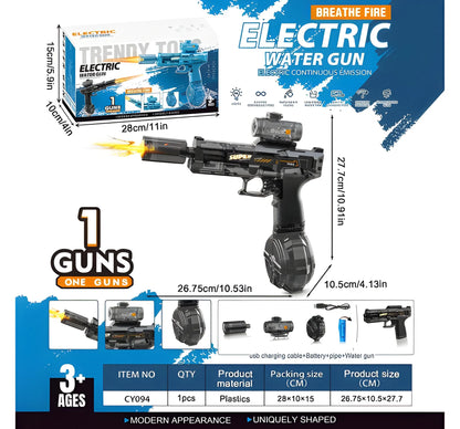 USB Rechargeable Electric Water Gun with LED Lights for Outdoor Water Play