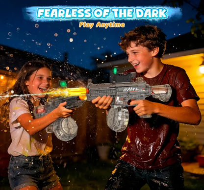 Rechargeable Electric Water Gun with 650ML Tank, LED Lights and Dual Shooting Modes