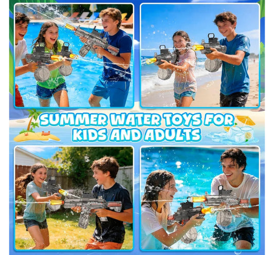 Rechargeable Electric Water Gun with 650ML Tank, LED Lights and Dual Shooting Modes