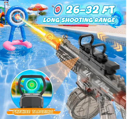 Rechargeable Electric Water Gun with 650ML Tank, LED Lights and Dual Shooting Modes