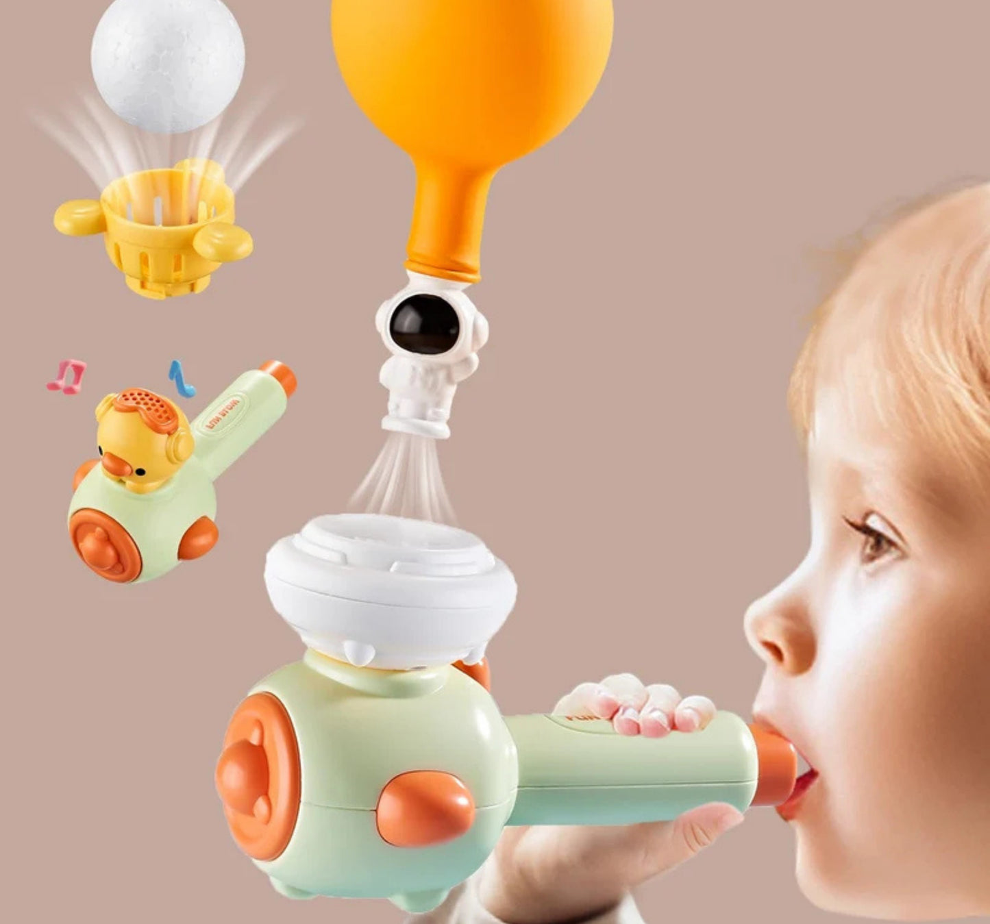 Elegant Pediatric Airflow Stimulation Kit with Whistle and Floating Ball - Green