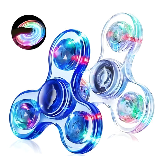 Light Up Fidget Spinner 2 Pack for Kids and Teens Sensory Play